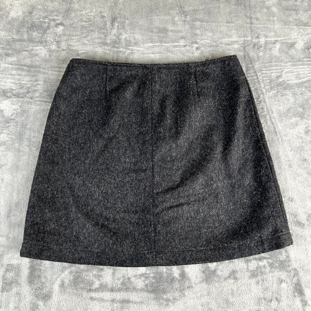 Gap Y2K Dark Gray Wool Blend Mini Skirt Size 1 Academia Preppy - Picture 8 of 9